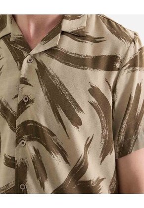 Camisa Resort Estampada  Para Hombre Verde Seven Seven