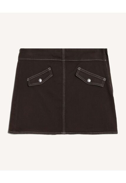 Falda Mini Con Bolsillos  Para Mujer Azul Seven Seven