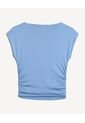 Camiseta Drapeado Lateral  Para Mujer Azul Seven Seven de Seven Seven