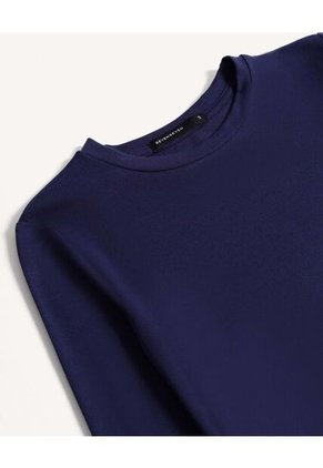 Camiseta Manga Larga Básica Para Mujer Azul Seven Seven