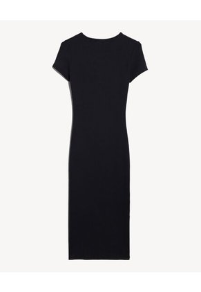 Vestido Midi Slim Minimal Para Mujer Negro Seven Seven
