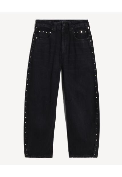 Jean Wide Leg Taches Laterales  Para Mujer Negro Seven Seven