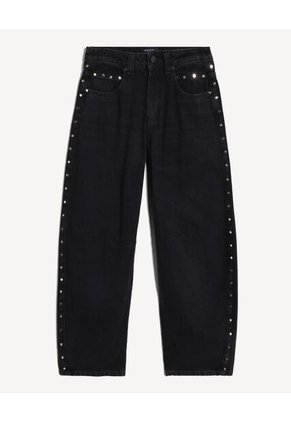 Jean Wide Leg Taches Laterales Para Mujer Negro Seven Seven