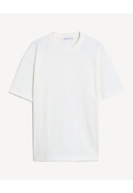 Camiseta Texturizada Manga Corta  Para Hombre Hueso Seven Seven