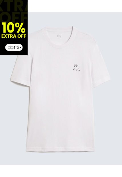 Camiseta Para Hombre Manga Corta Cuello Redondo Color Blanco Marca Seven Seven #45092655