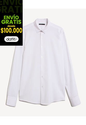 Camisa Regular Con Botonadura Frontal  Para Hombre Crudo Seven Seven Seven Seven