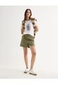 Camiseta Estampada Con Bordado  Para Mujer Crudo Seven Seven de Seven Seven