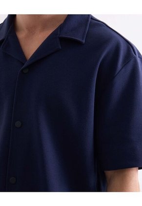 Camisa Para Hombre Sobrecamisa Manga Corta Color Azul Marca Seven Seven #45012163