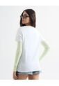 Camiseta Aplique Metalizado  Para Mujer Crudo Seven Seven de Seven Seven