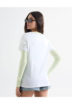 Camiseta Aplique Metalizado  Para Mujer Crudo Seven Seven