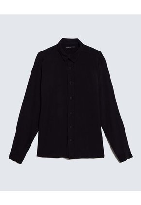 Camisa Para Hombre Manga Larga  Color Negro Marca Seven Seven #45012077