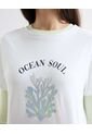 Camiseta Aplique Metalizado  Para Mujer Crudo Seven Seven de Seven Seven