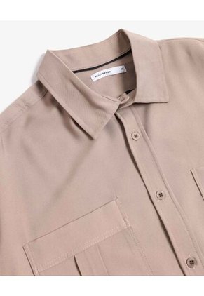 Camisa Para Hombre Manga Corta Con Bolsillo Cuello Casual M Color Café Marca Seven Seven #45012189