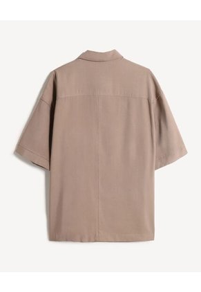 Camisa Para Hombre Manga Corta Con Bolsillo Cuello Casual M Color Café Marca Seven Seven #45012189