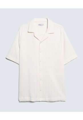 Camisa Para Hombre Manga Corta Color Crema Marca Seven Seven #45012055