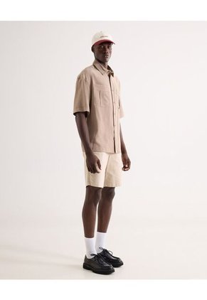 Camisa Para Hombre Manga Corta Con Bolsillo Cuello Casual M Color Café Marca Seven Seven #45012189