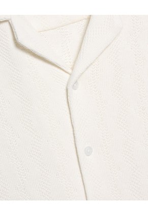 Camisa Para Hombre Manga Corta Color Crema Marca Seven Seven #45012055