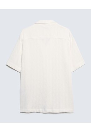 Camisa Para Hombre Manga Corta Color Crema Marca Seven Seven #45012055