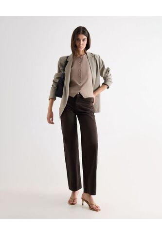 Jean Straight Tono Cafe  Para Mujer Negro Seven Seven Seven Seven
