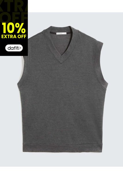 Camiseta Para Hombre Manga Sisa Cuello V Color Gris Oscuro Marca Seven Seven #45092645