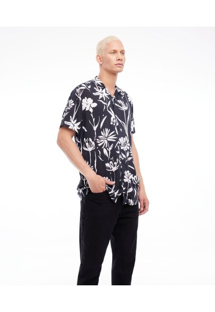 Camisa Para Hombre Manga Corta  Color Negro Marca Seven Seven #45011838