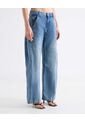Jean Wide Leg Tono Medio Dirty  Para Mujer Azul Seven Seven de Seven Seven