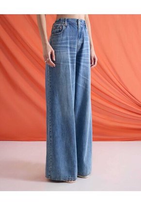 Jean Wide Leg Tono Claro Para Mujer Azul Seven Seven