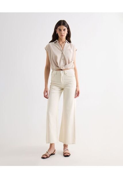 Jean  Para Mujer Wide-Leg Color Marfil Marca Seven Seven #28161007