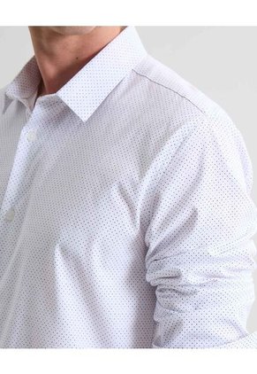 Camisa Estampado De Lunares  Para Hombre Blanco Seven Seven