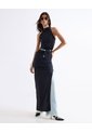 Vestido Largo Ajustado Cuello Halter  Para Mujer Negro Seven Seven de Seven Seven