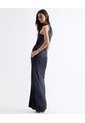 Vestido Largo Ajustado Cuello Halter  Para Mujer Negro Seven Seven de Seven Seven