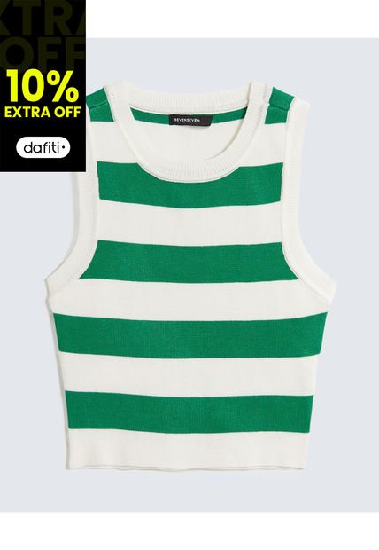 Camiseta De Mujer Manga Sisa Seven Color Verde #28096162