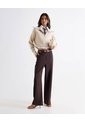 Buzo Tejido Con Cuello Alto Y Cremallera  Para Mujer Beige Seven Seven de Seven Seven