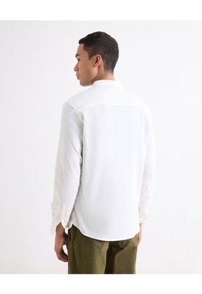 Camisa Para Hombre Manga Larga Sin Bolsillo Cuello Neru Color Marfil Marca Seven Seven #45012220