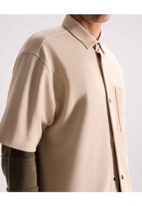 Sobrecamisa Texturizada  Para Hombre Beige Seven Seven