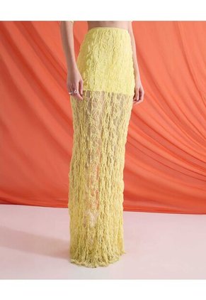Falda Para Mujer Largo Color Amarillo Marca Seven Seven #28148291