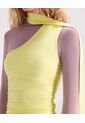 Top Asimétrico Con Pañuelo  Para Mujer Amarillo Seven Seven de Seven Seven