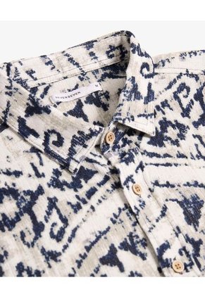 Camisa Para Hombre Manga Corta Sin Bolsillo Cuello Casual M Color Azul Marca Seven Seven #45012143