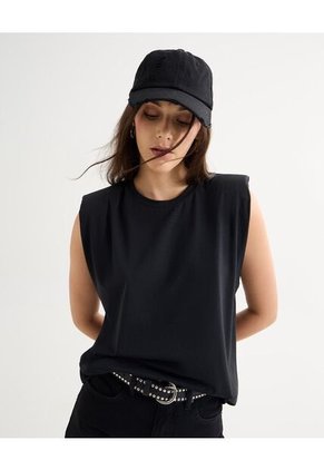 Camiseta Para Mujer Manga Corta Cuello Redondo Color Negro Marca Seven Seven #28096302