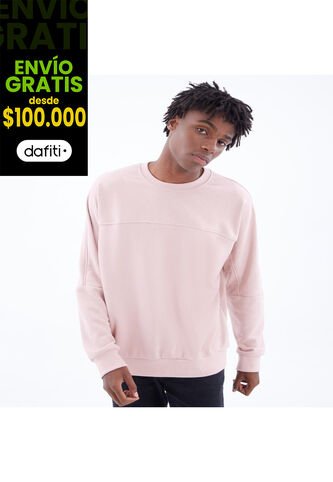 Buzo Cuello Redondo Con Cortes  Para Hombre Rosado Seven Seven Seven Seven