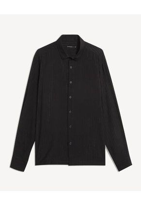 Camisa Para Hombre Manga Larga Sin Bolsillo Cuello Casual M Color Negro Marca Seven Seven #45012197