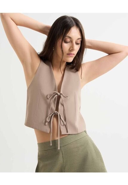 Chaleco Para Mujer  Color Taupe Marca Seven Seven #28250134
