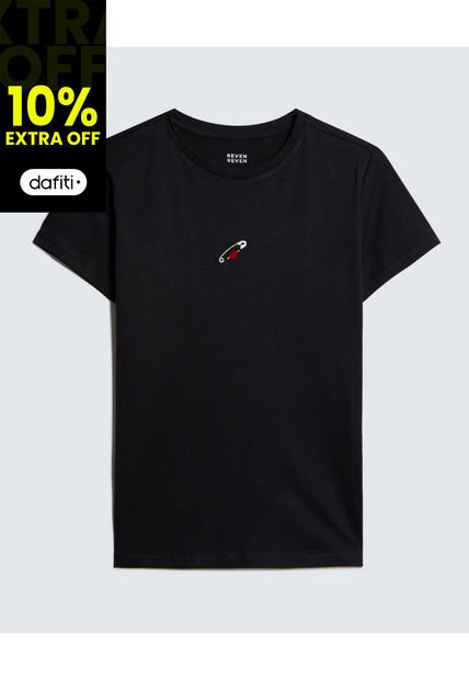 Camiseta Para Mujer M/C Seven Color Negro #28096218
