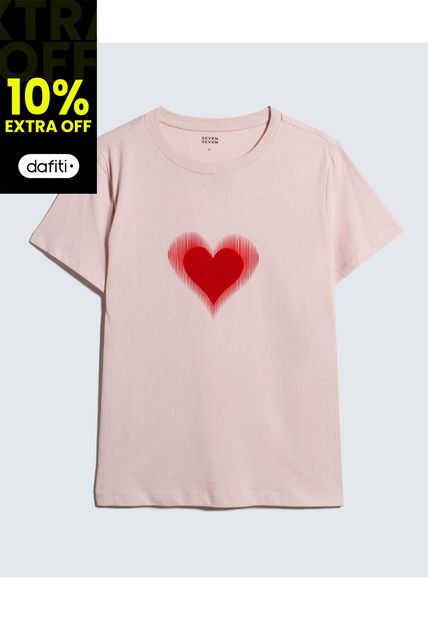 Camiseta Para Mujer Manga Corta Color Rosa  Marca Seven Seven #28096080