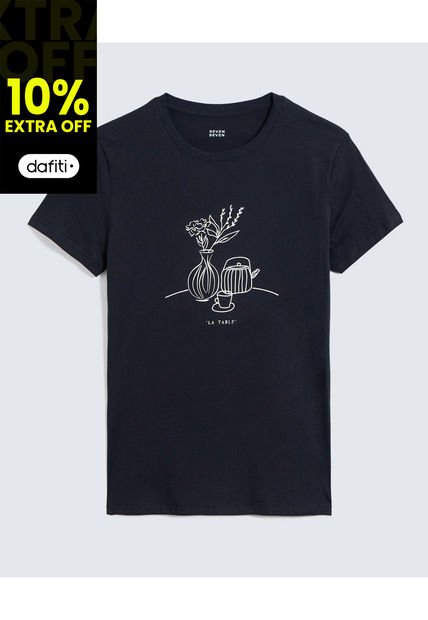 Camiseta Para Mujer M/C Seven Color Negro #28096207