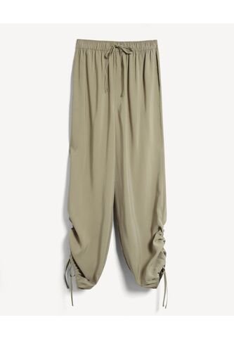 Pantalón Parachute Con Fruncido Lateral  Para Mujer Verde Seven Seven Seven Seven