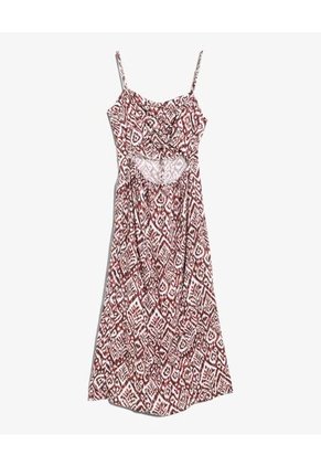 Vestido Largo Estampado  Para Mujer Terracota Seven Seven