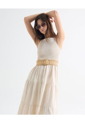 Vestido Para Mujer M/Sisa Largo Color Marfil Marca Seven Seven #28171369