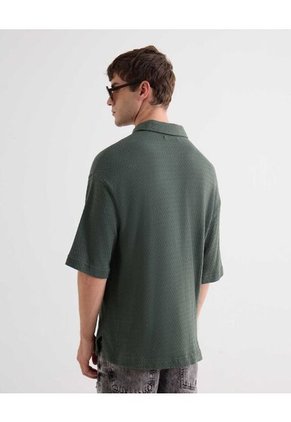 Camisa Para Hombre Manga Corta Sin Bolsillo Cuello Casual M Color Verde Marca Seven Seven #45012171