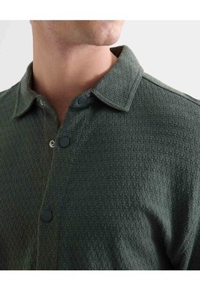 Camisa Para Hombre Manga Corta Sin Bolsillo Cuello Casual M Color Verde Marca Seven Seven #45012171